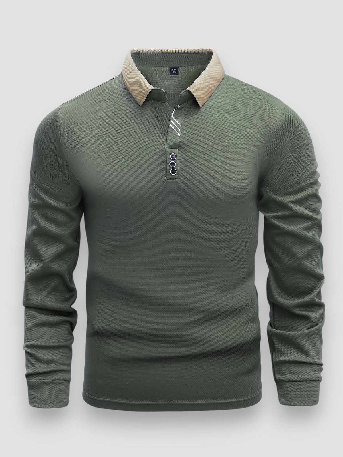 Men's Long Sleeve Polo Shirt - Green