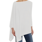 Women's Loose Long Sleeve Blouse - White