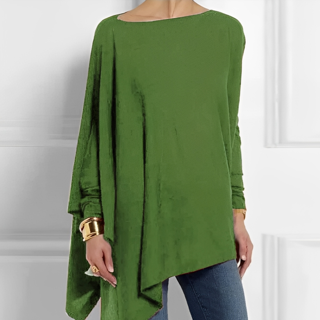 Women's Loose Long Sleeve Blouse - Green