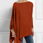 Women's Loose Long Sleeve Blouse - Red